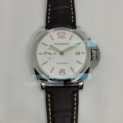 Replica Panerai Luminor Due PAM01046 SS White Dial Watch 42MM